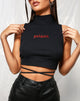Immagine di Quera Crop Top in Rib Black Poison Embro