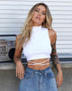 Immagine di Quera Crop Top a coste bianco