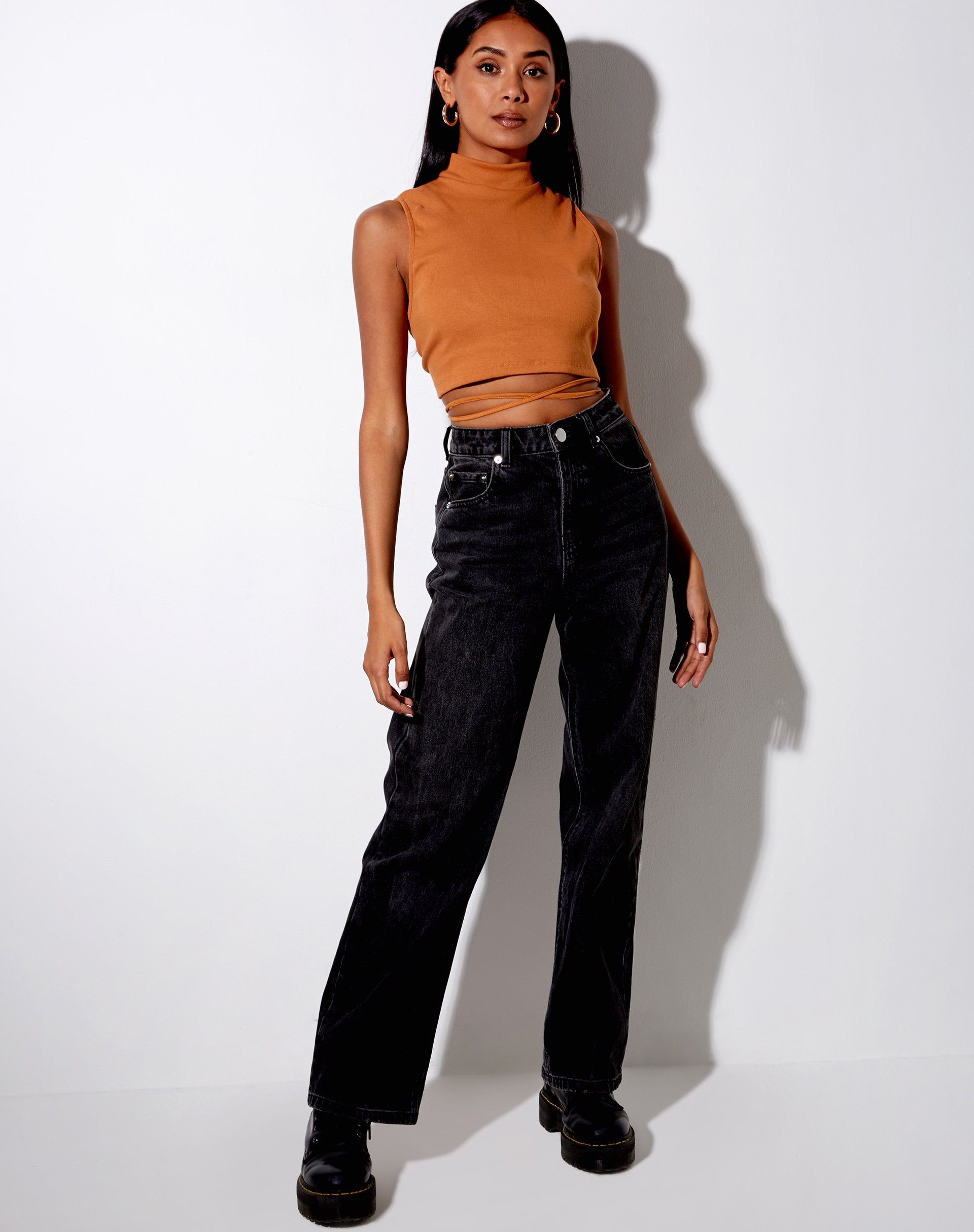 Immagine di Quera Crop Top in Rib Salted Caramel