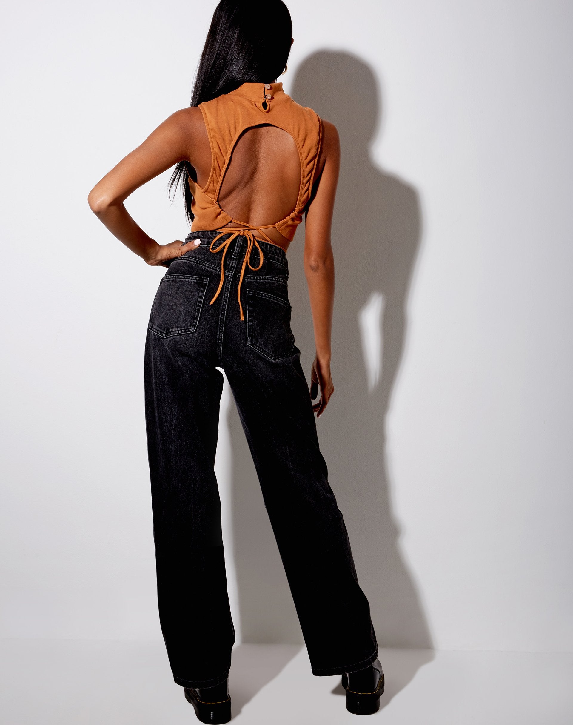 Immagine di Quera Crop Top in Rib Salted Caramel