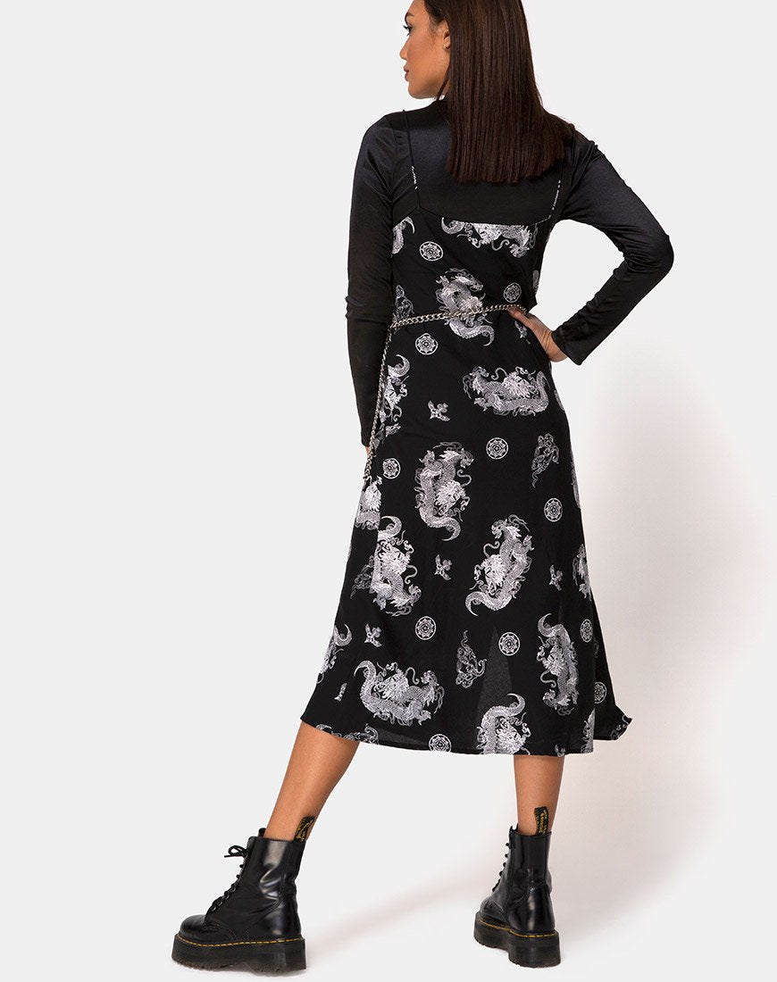 Maxi abito Quinty in Dragon Black