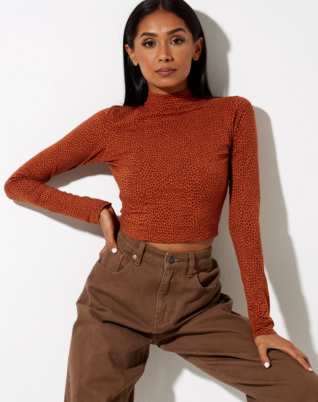 Top Quky in Mini Croc Brown