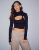 immagine di Raccet Crop Top a maniche lunghe in nero