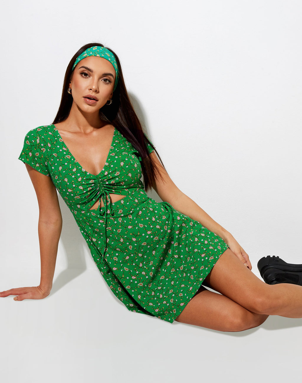 Mini abito Raela in Paisley Fun Verde
