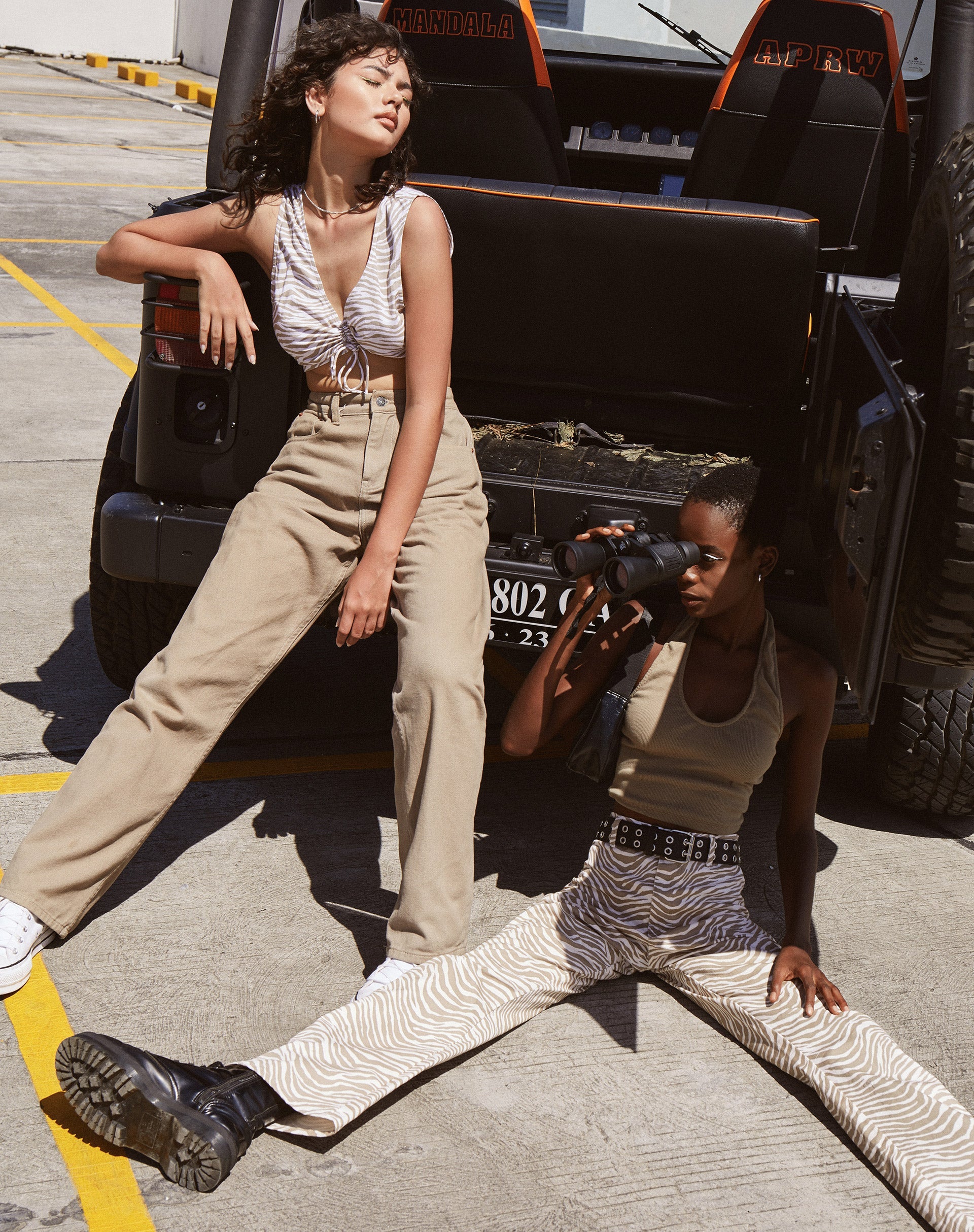 Immagine di Raeless Crop Top in tonalità Zebra