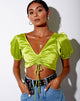 Immagine di Raemzi Crop Top in raso verde lime