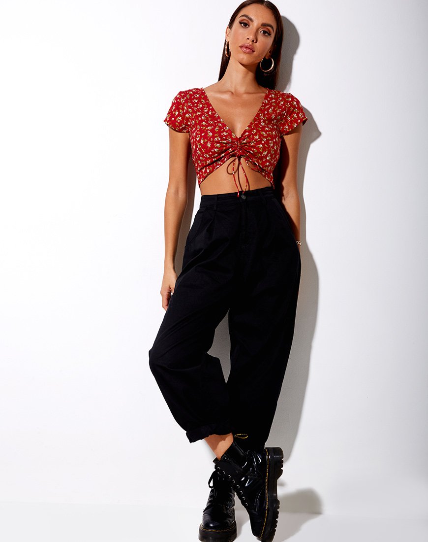 Immagine di Raeto Crop Top in Falling For You Floral Red