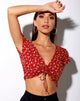 Immagine di Raeto Crop Top in Falling For You Floral Red