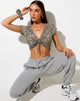 Immagine di Raeto Crop Top in Spring Fling Floral Nero