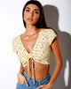 Immagine di Raeto Crop Top in fiore selvatico Lemon Drop