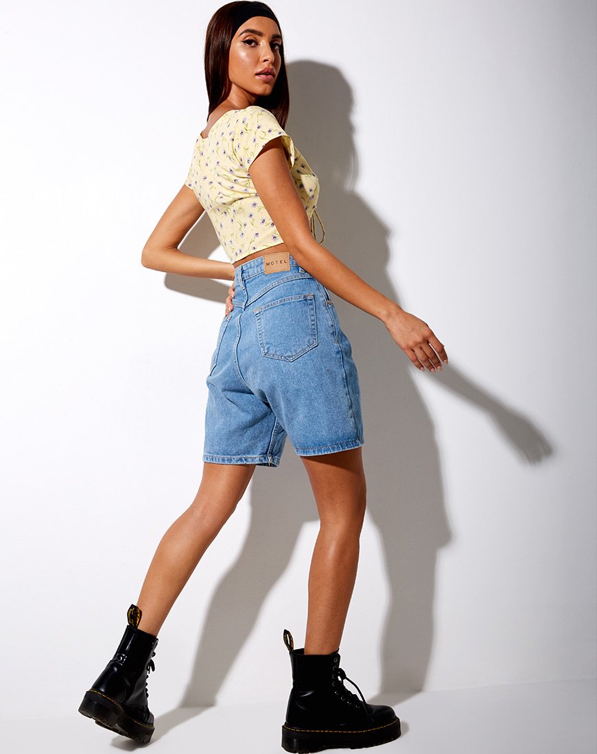 Immagine di Raeto Crop Top in fiore selvatico Lemon Drop