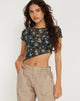immagine di Rambu Crop Top in verde floreale