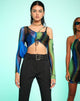Immagine di MOTEL X OLIVIA NEILL Tapi Crop Top in verde e blu solarizzato