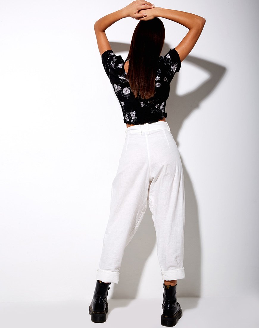 Immagine di Raquel Crop Top in Mono Flower Nero