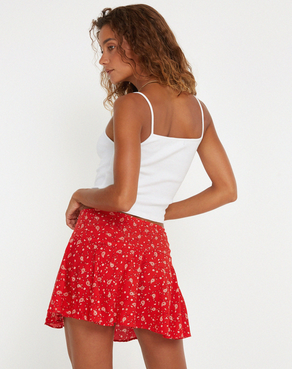 Minigonna Rara in rosso Paisley Fun