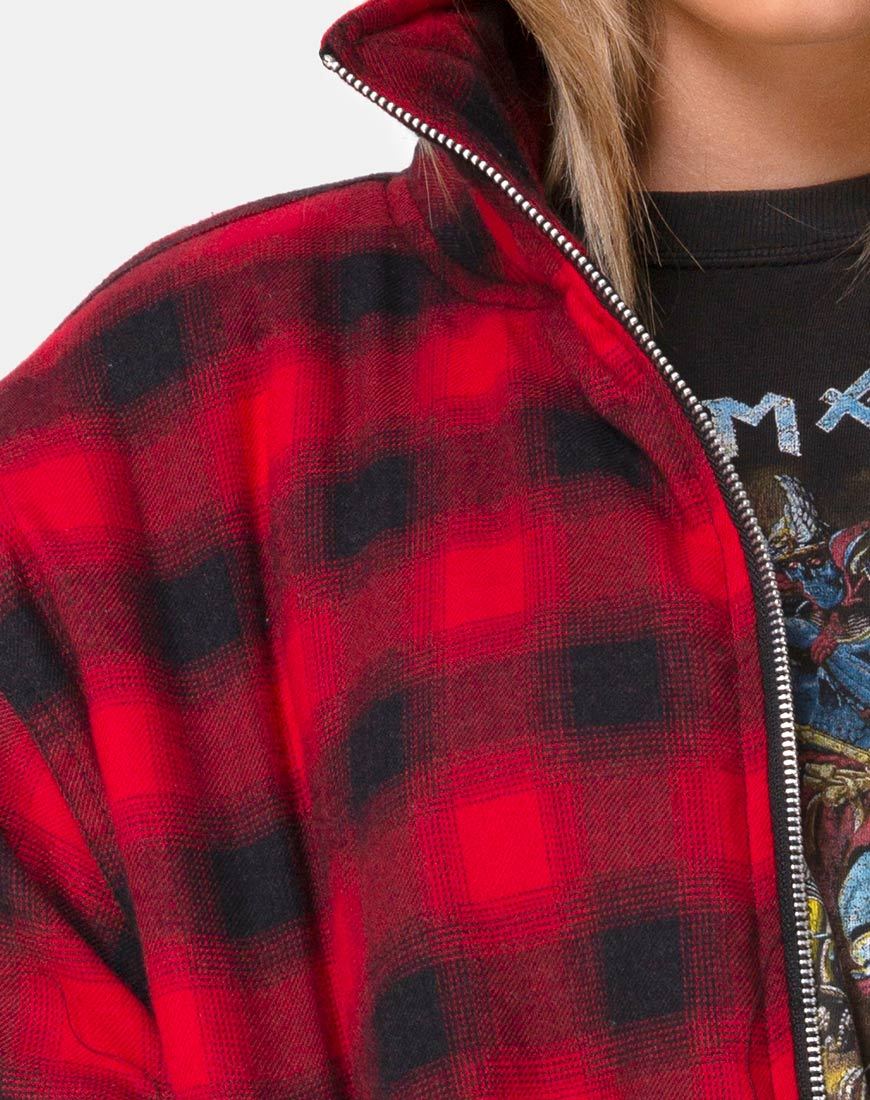 Immagine della giacca Raven in Plaid Rosso Nero