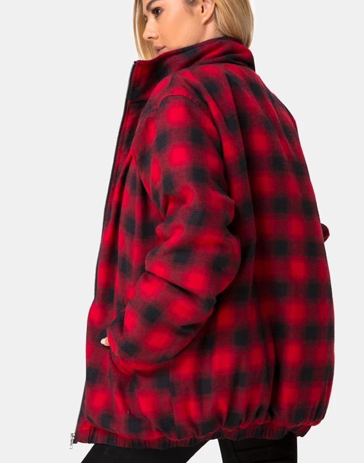 Giacca Raven in Plaid Rosso Nero