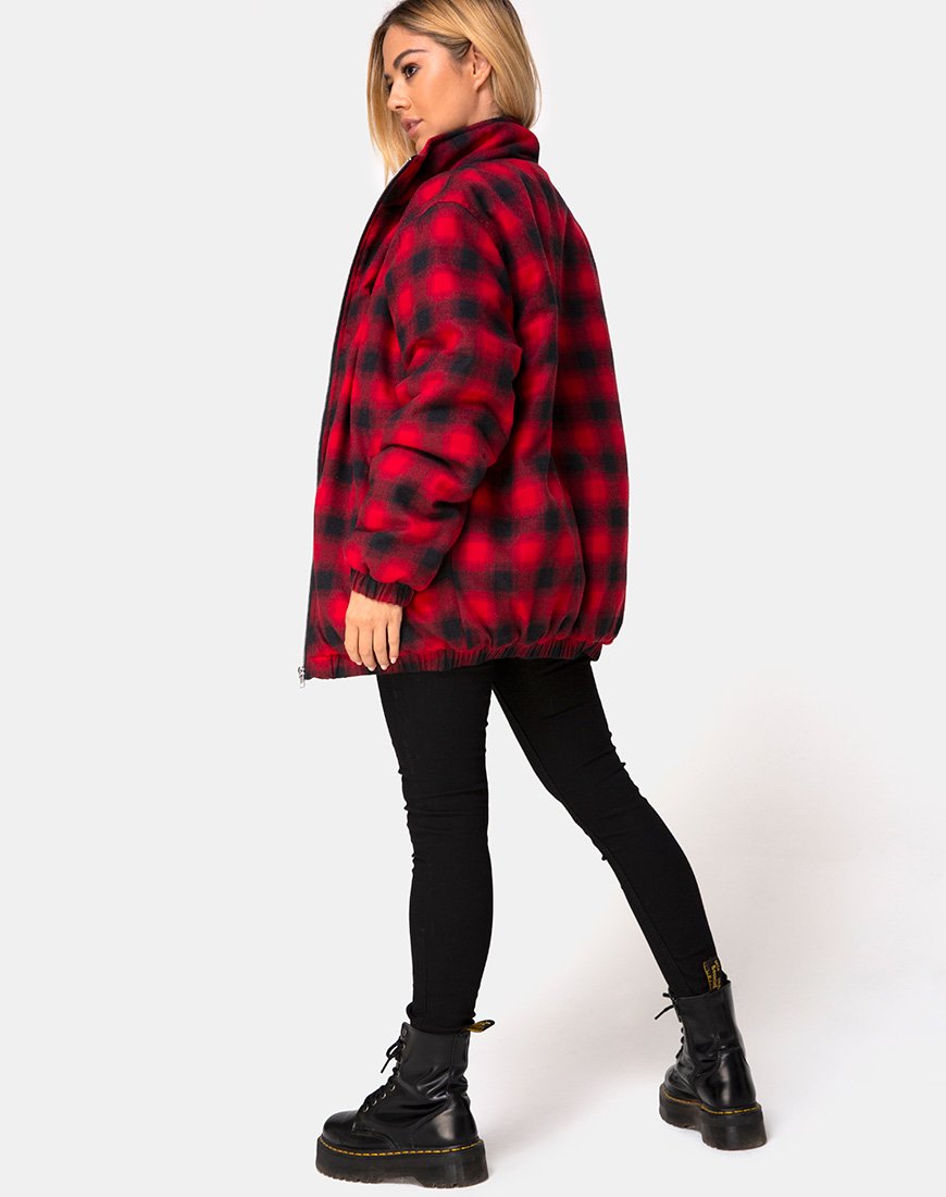 Immagine della giacca Raven in Plaid Rosso Nero
