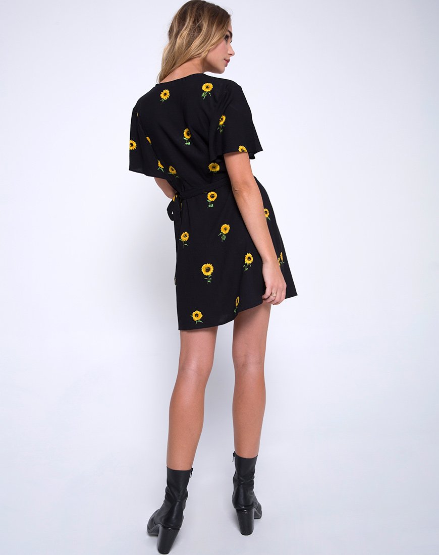 Immagine di Rawa Wrap Dress in Ditsy Sunflower