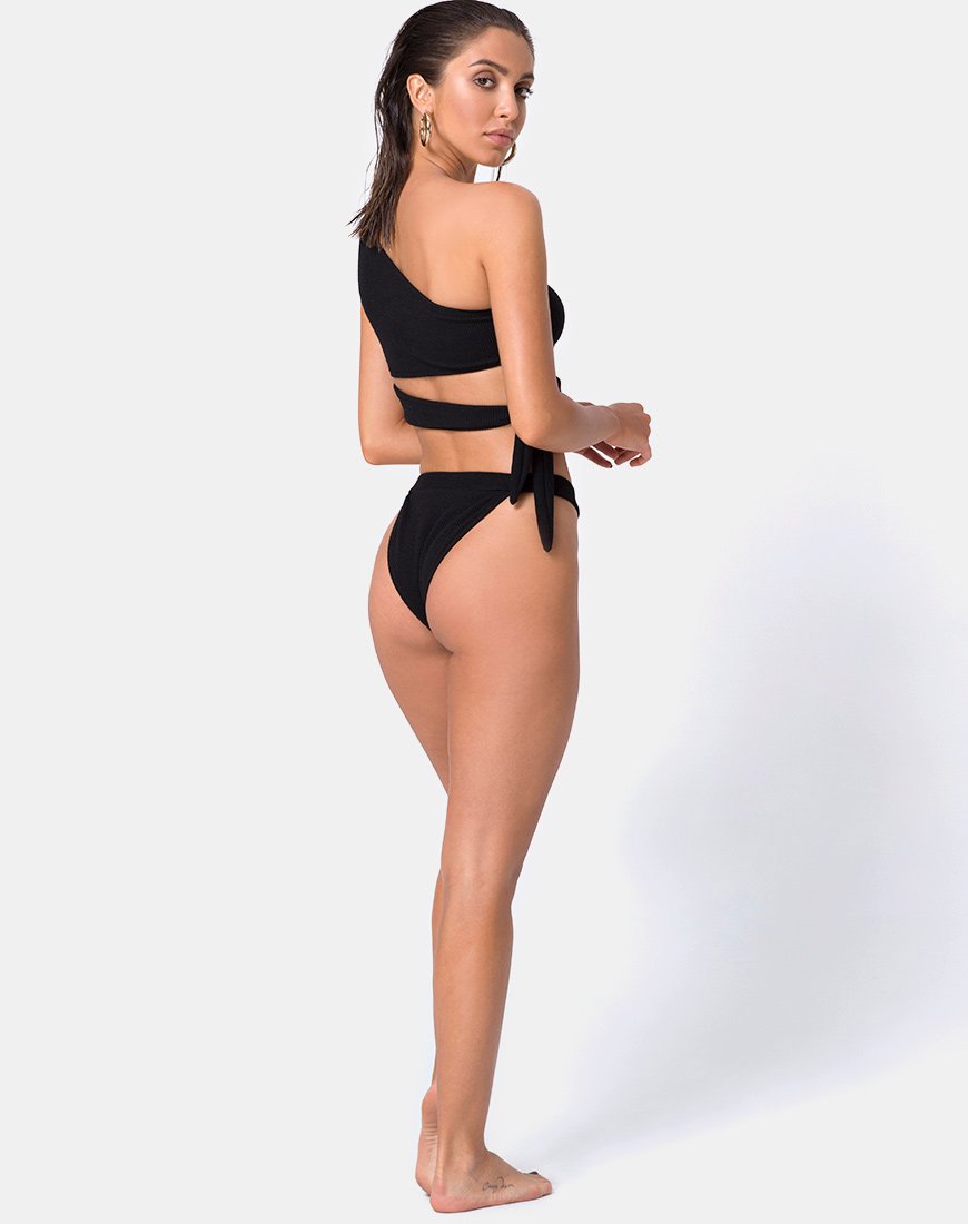 Immagine di Rawlins Bikini Top in Crinkle Rib Nero