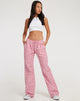 image of Raya Pantaloni a gamba larga in Apple Check Blush Red