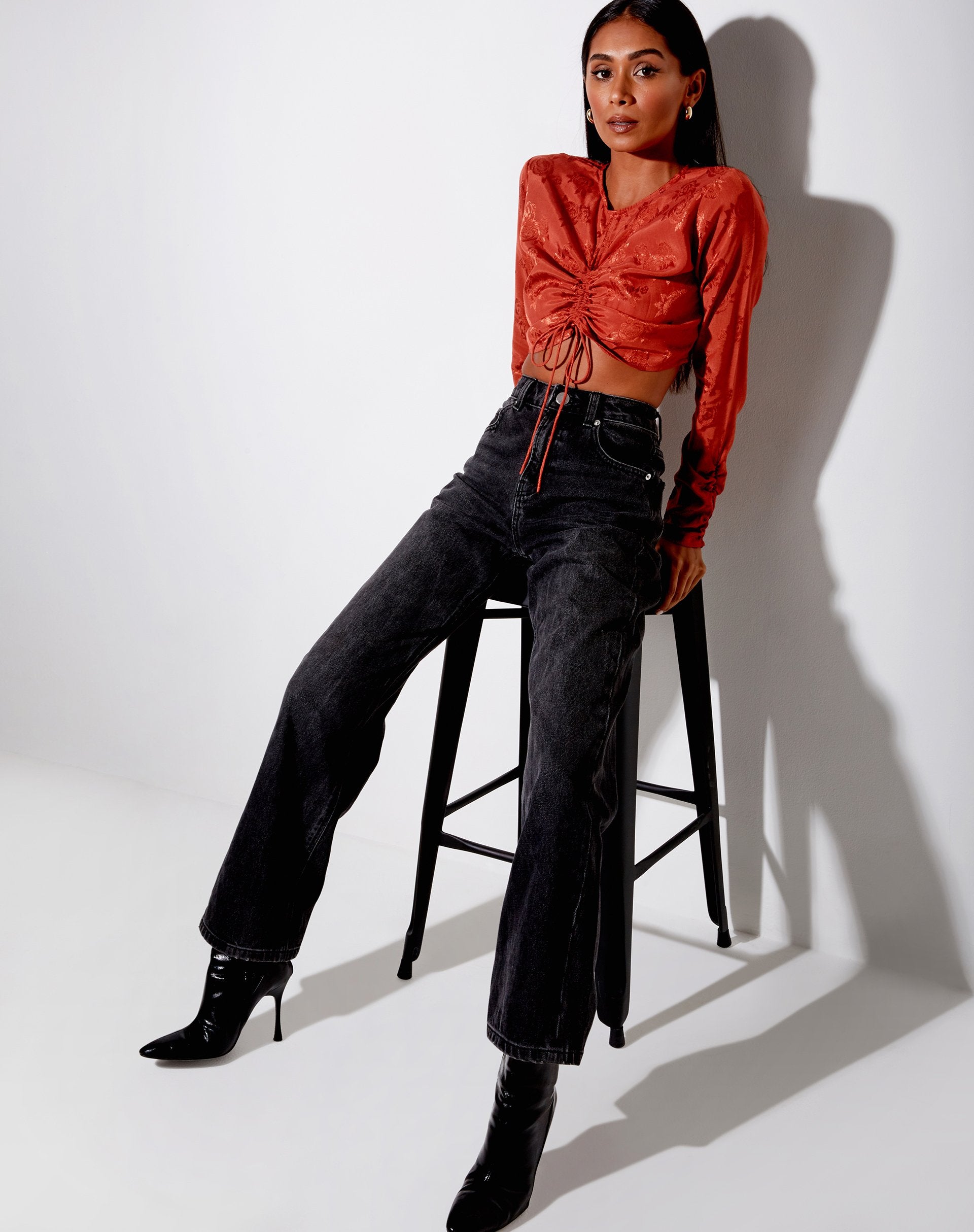 Immagine di Rean Crop Top in raso rosa rame