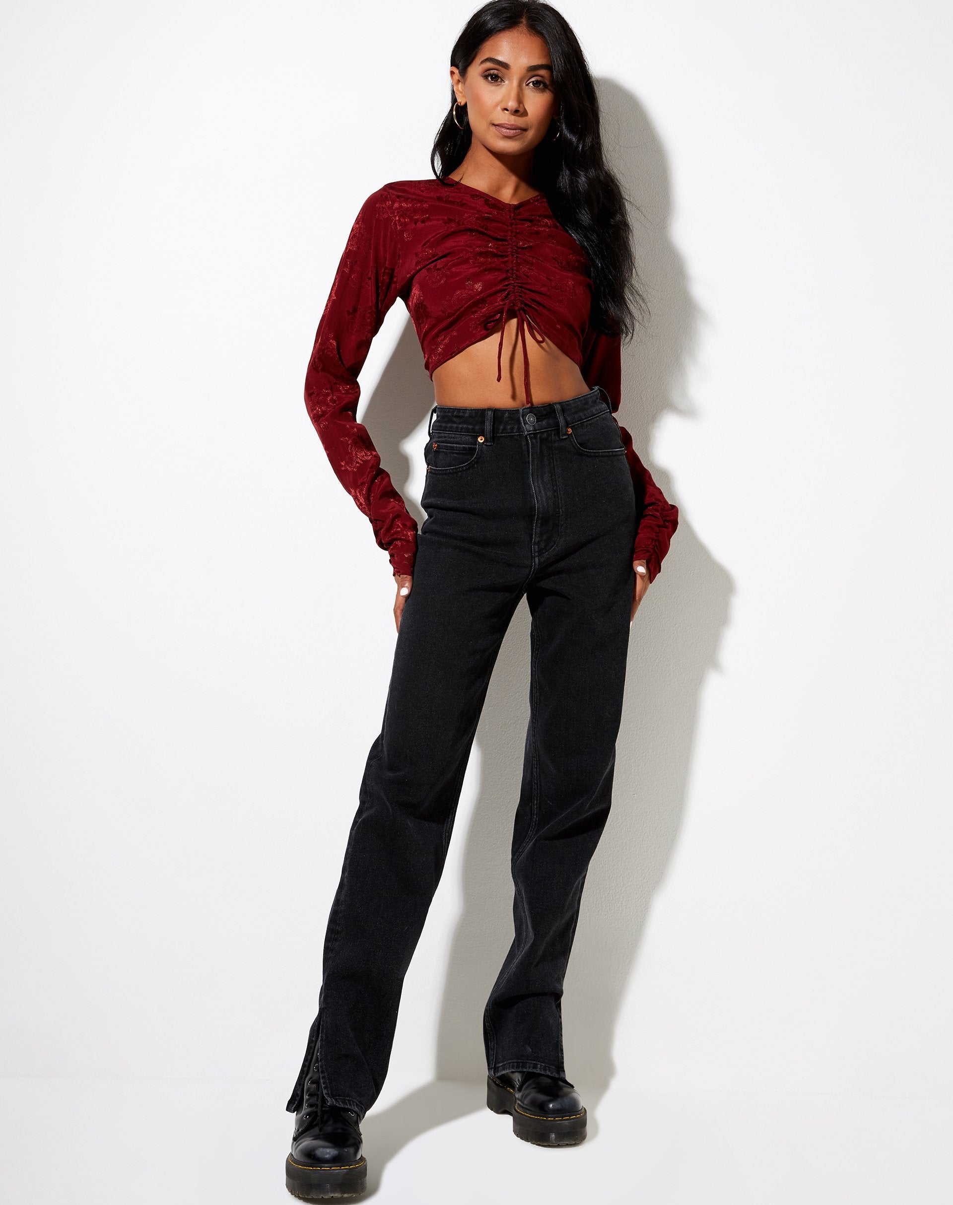 Immagine di Rean Crop Top in satin Rose Mulberry