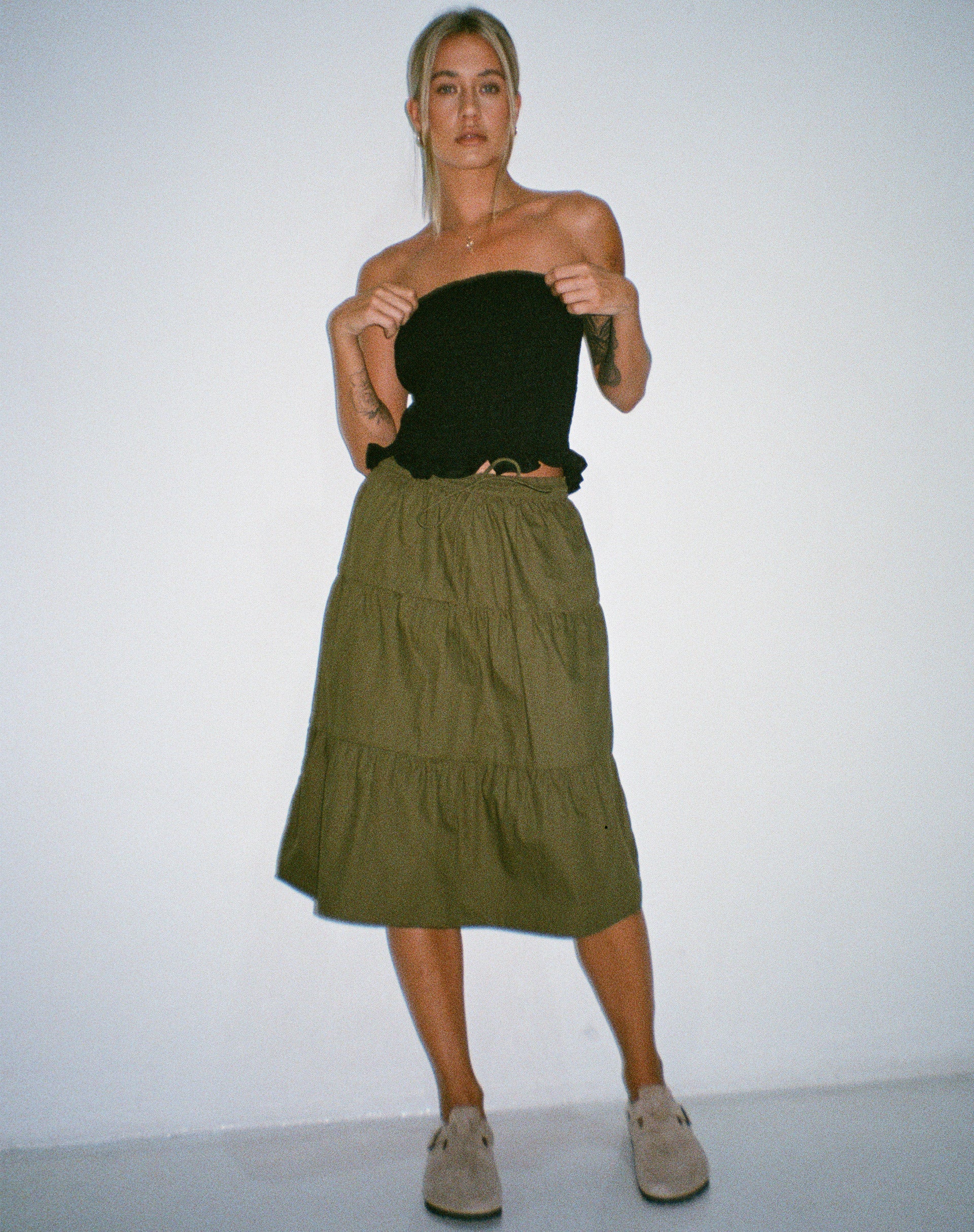 immagine di Gonna midi Reef in verde loden
