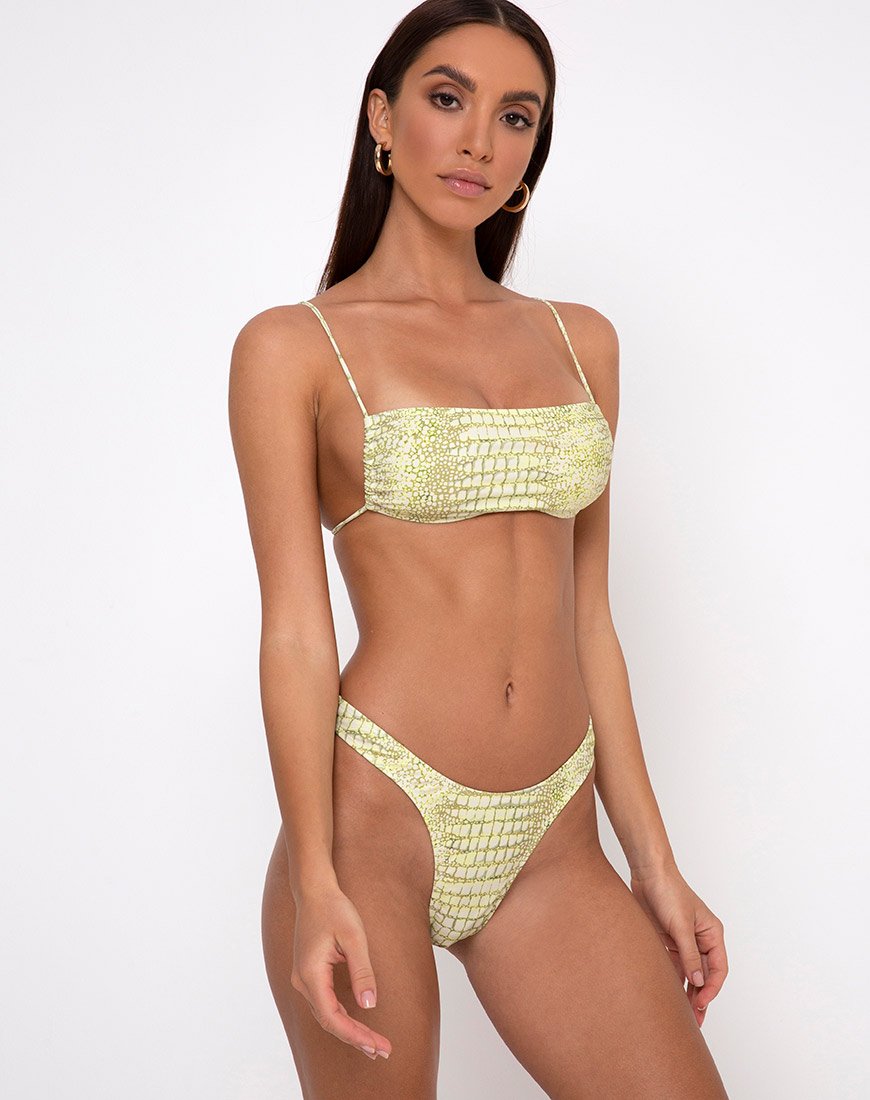 Immagine di Reema Tube Bikini Top in Croc Green