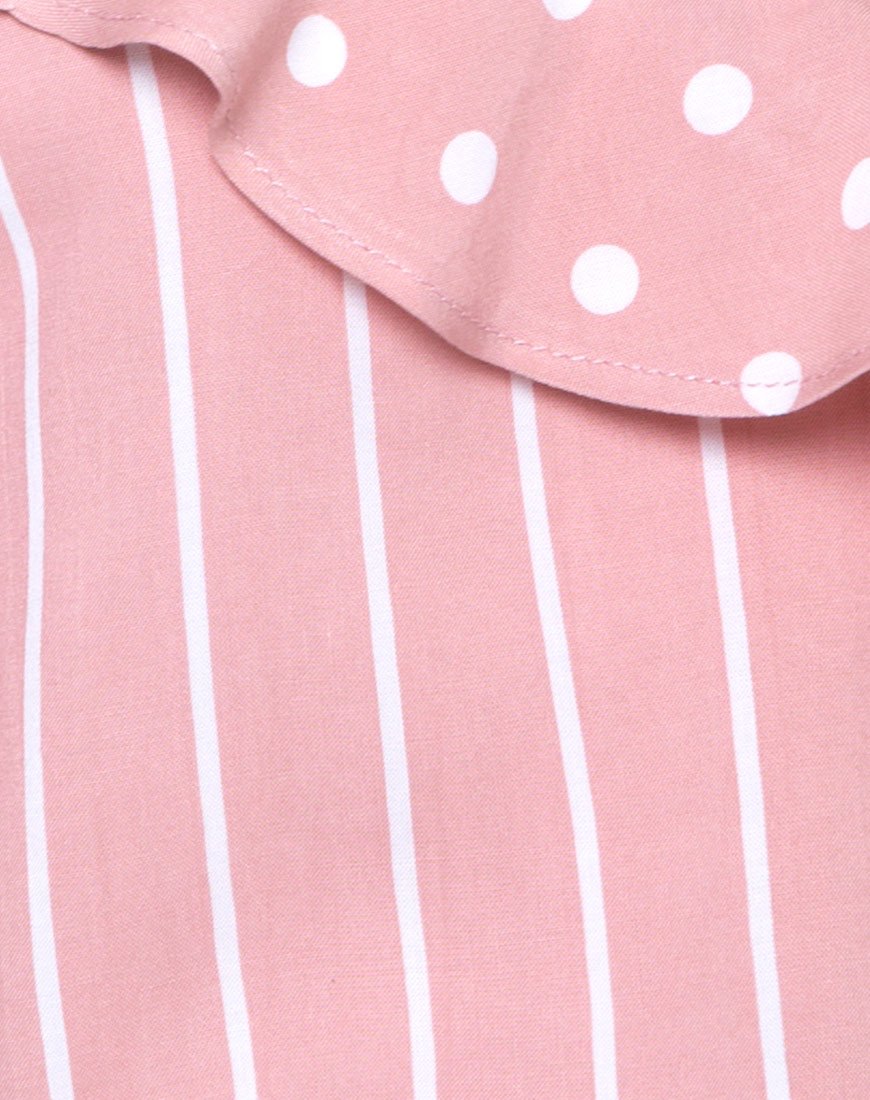Immagine di Reilly Corpetto a spalla fredda a righe rosa e bianco