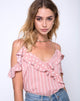 Immagine di Reilly Corpetto a spalla fredda a righe rosa e bianco