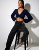 Immagine di Reilo Crop Top in Satin Cheetah Navy