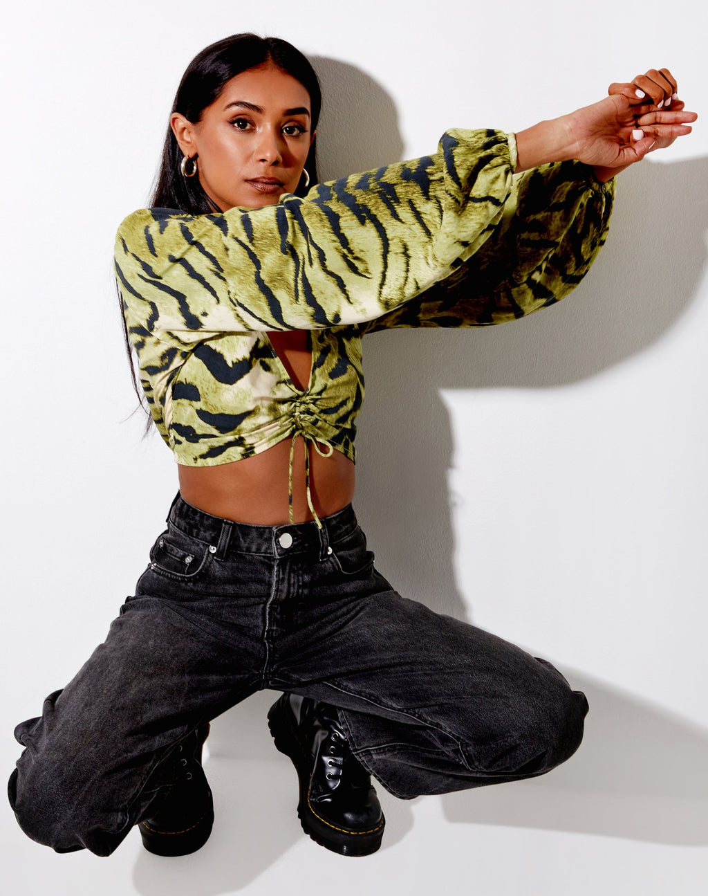 Crop Top Reilo in Tiger Full Khaki