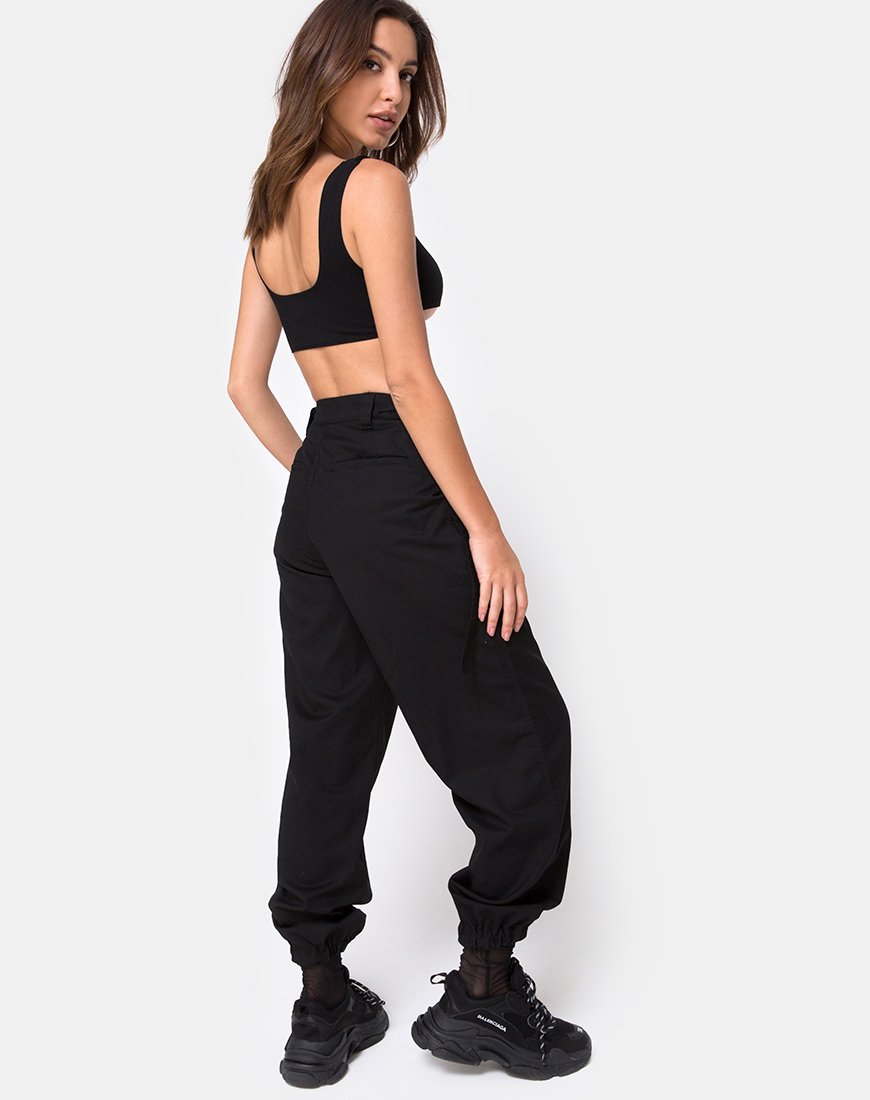 Immagine di Reka Crop Top nero con fibbia d'argento