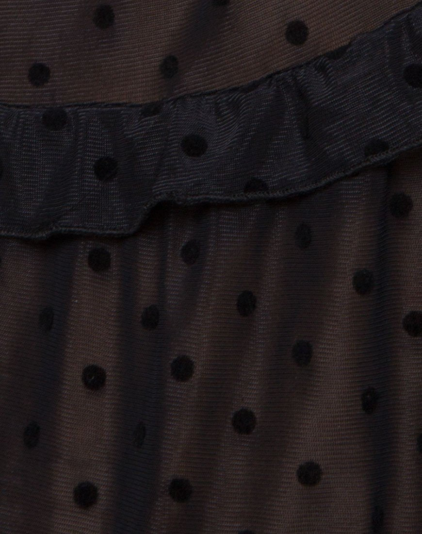 Immagine di Remy Midi Dress in rete a pois nero