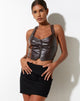 Top corsetto Rena in PU Ombre Brown