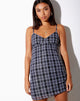 Immagine di Reney Slip Dress in Inkblot Check Nero e Bianco