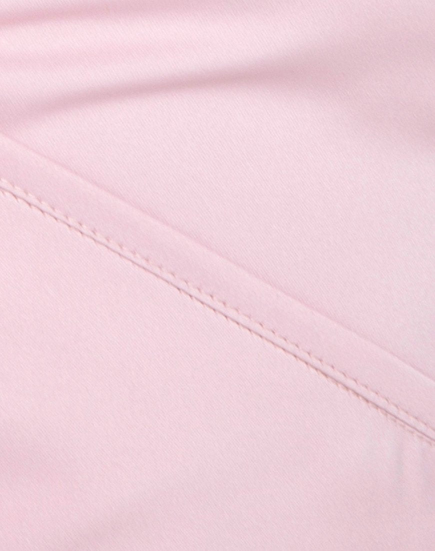 Immagine di Renta Crop Top con spalla fredda in raso Blush