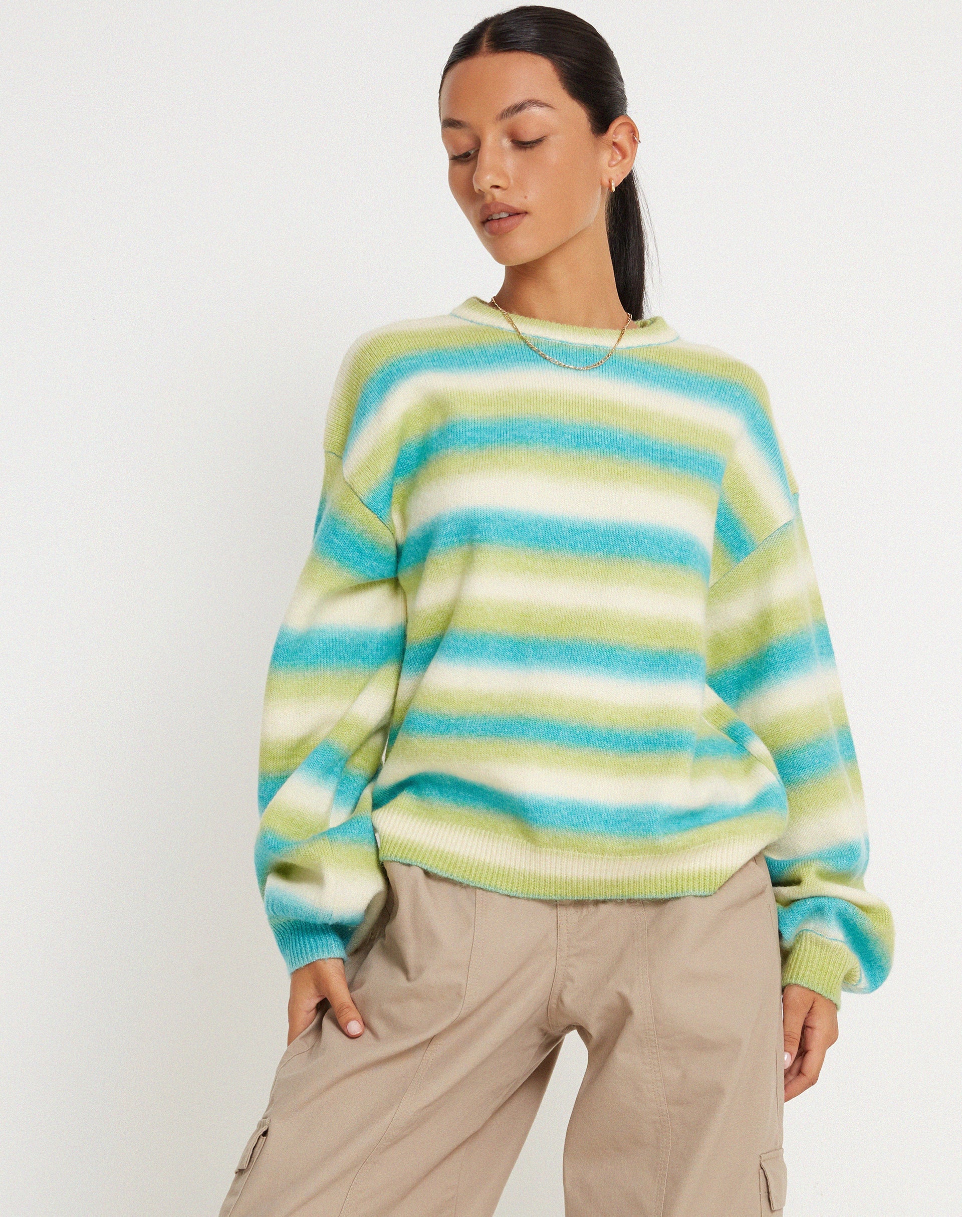 immagine del maglione Ammaria a righe miste blu