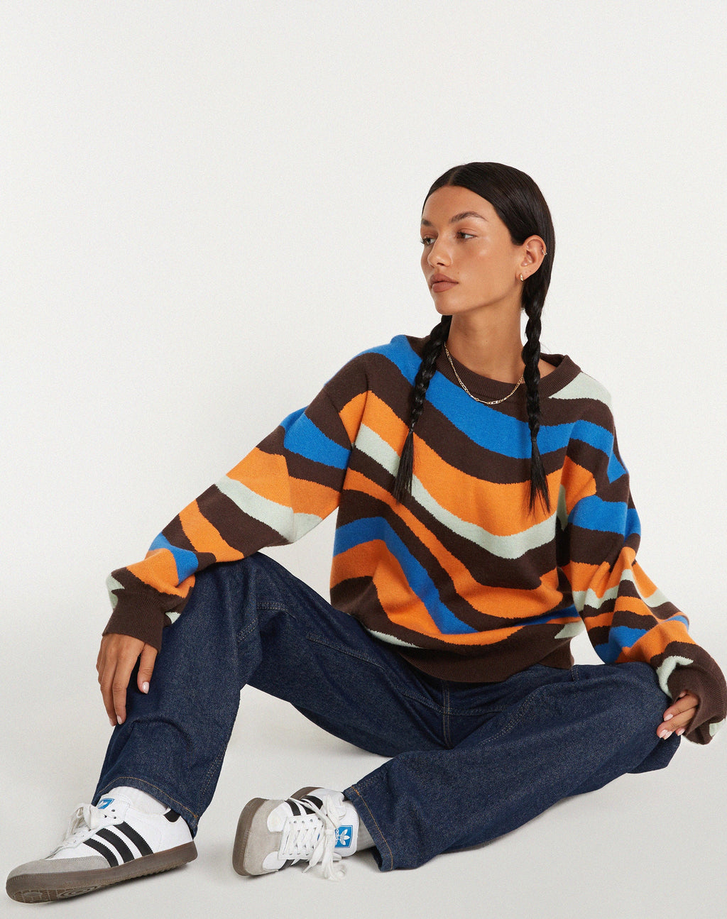 Ammaria - Maglione con arcobaleno ondulato