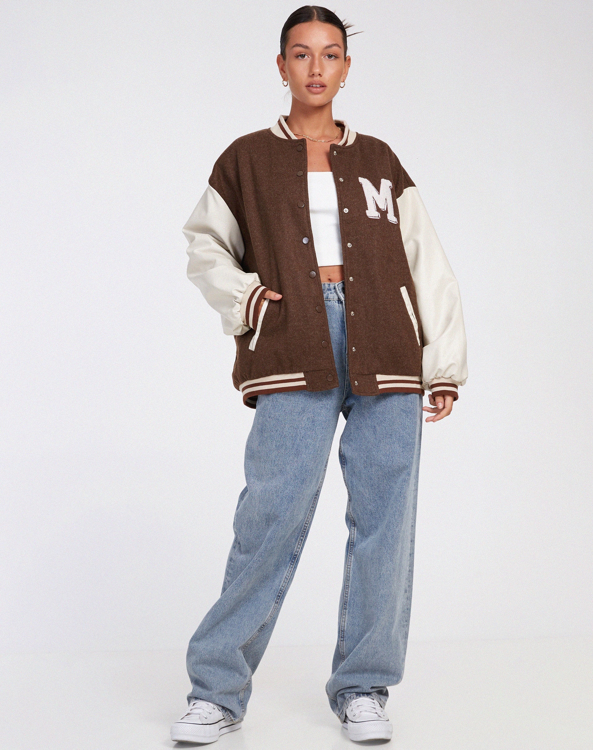 Immagine della giacca Bama Varsity in marrone beige