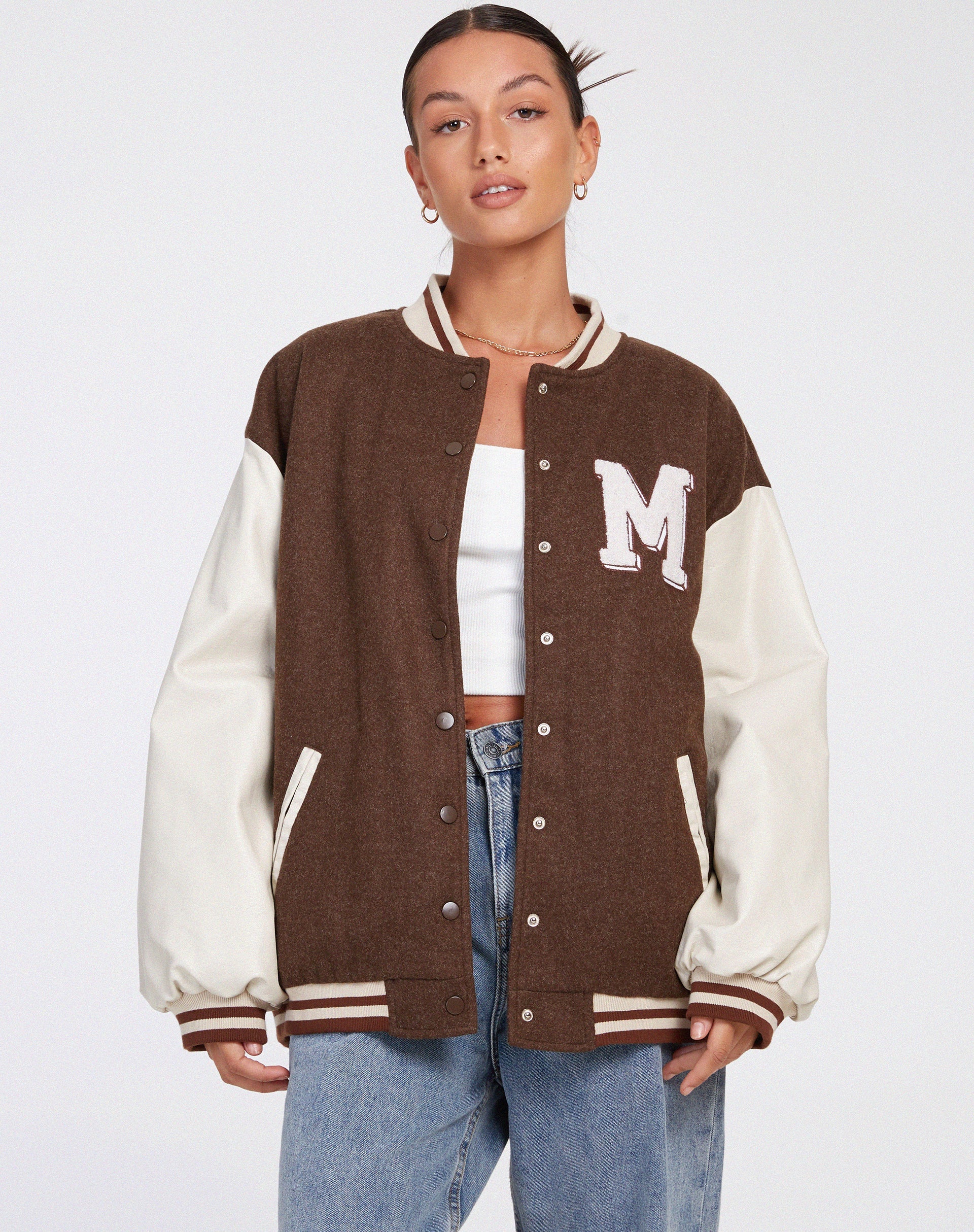 Immagine della giacca Bama Varsity in marrone beige