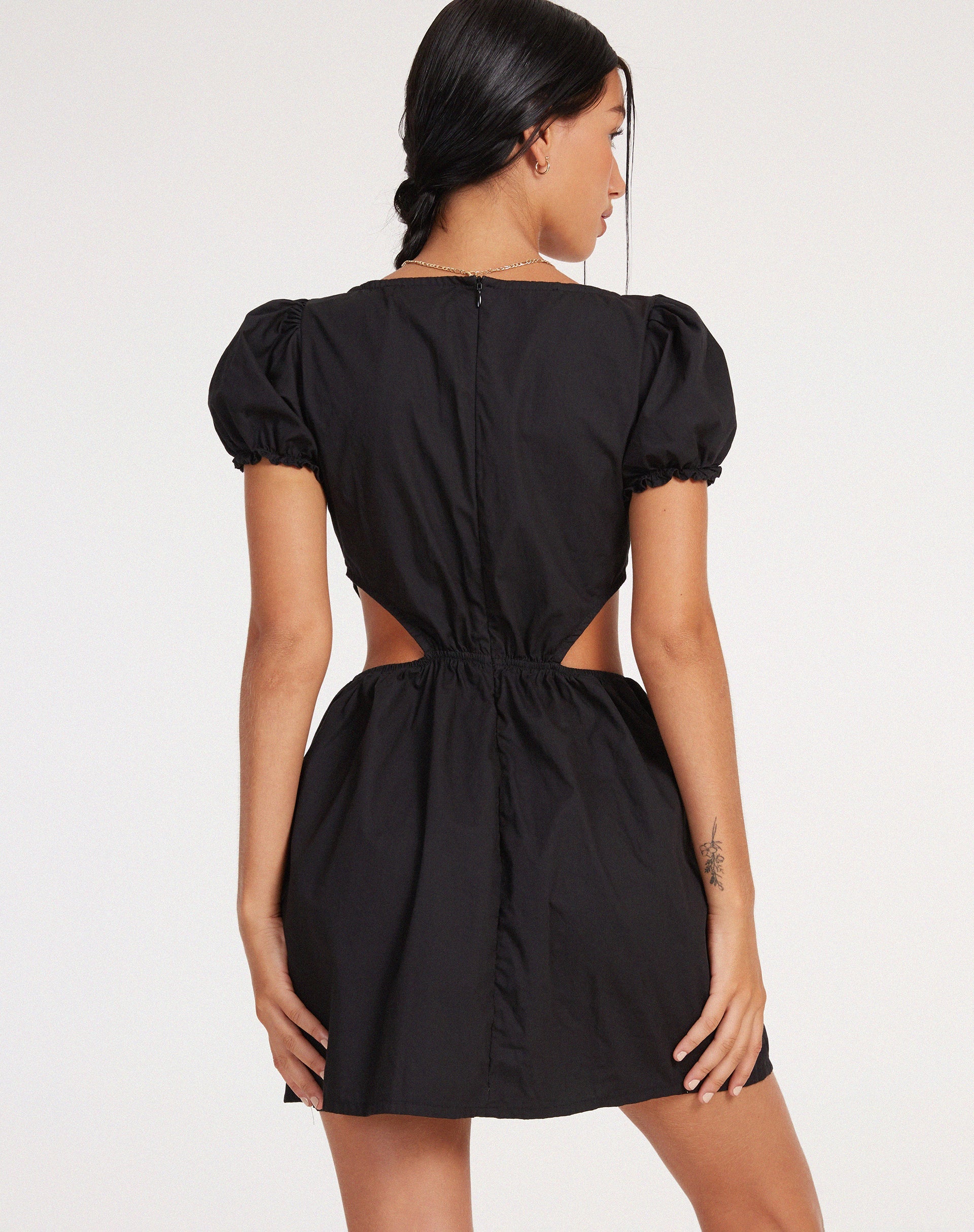 immagine di Brynlie Mini Dress in Popeline Nero