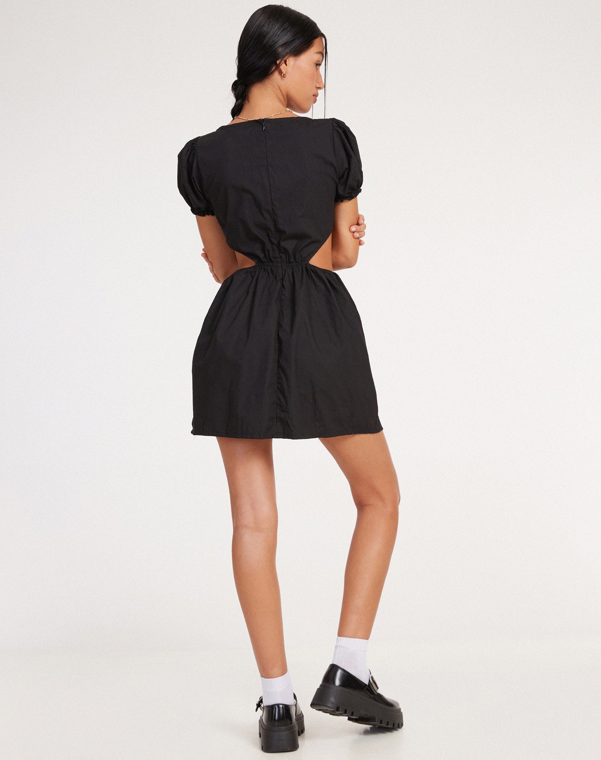 immagine di Brynlie Mini Dress in Popeline Nero