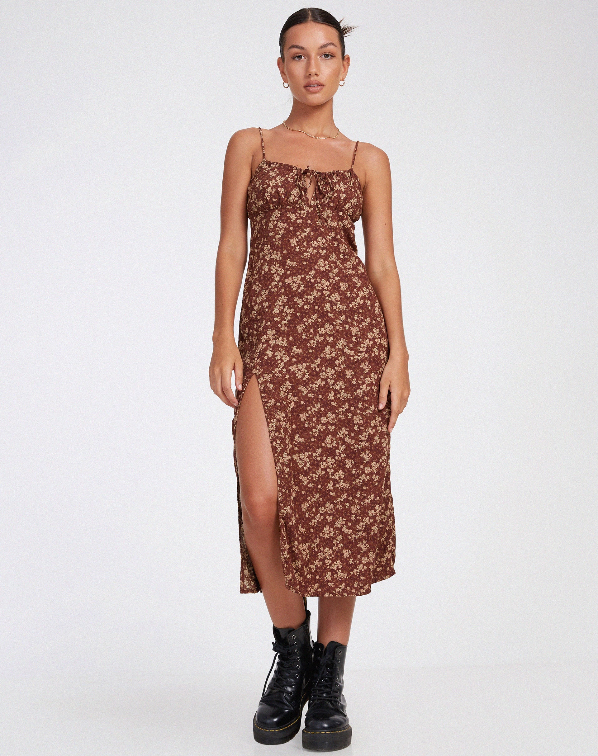 IMMAGINE DI Cypress Maxi Dress in marrone floreale terra