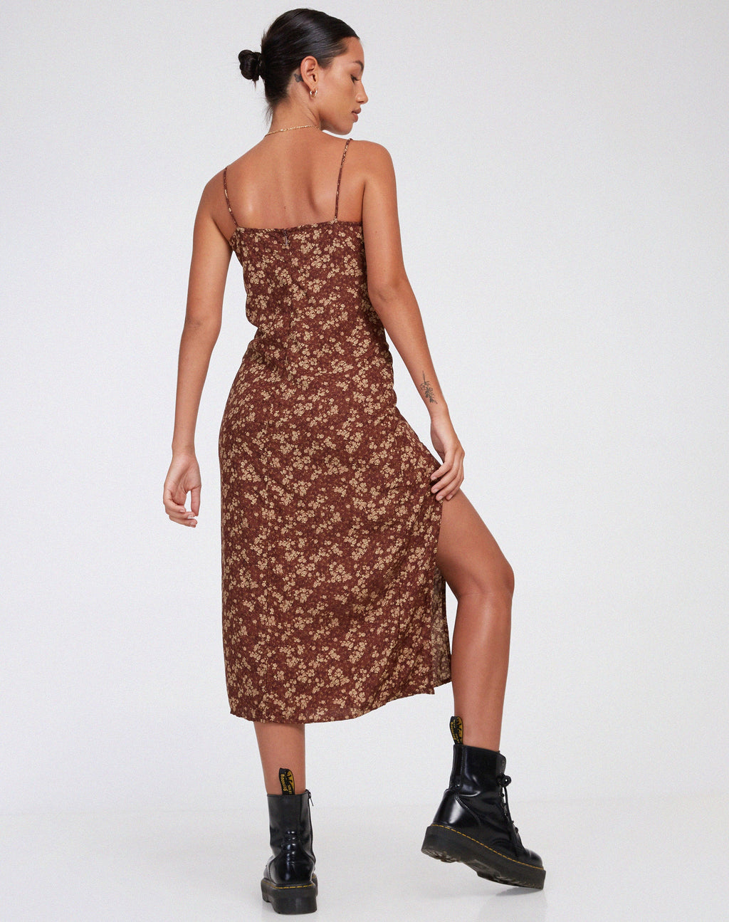 Maxi abito Cypress in marrone floreale
