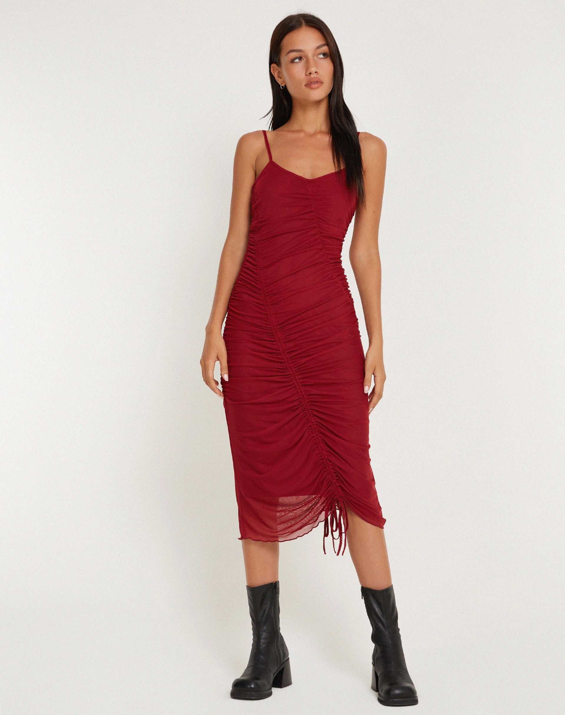 Immagine di Dulcia Midi Dress in Borgogna
