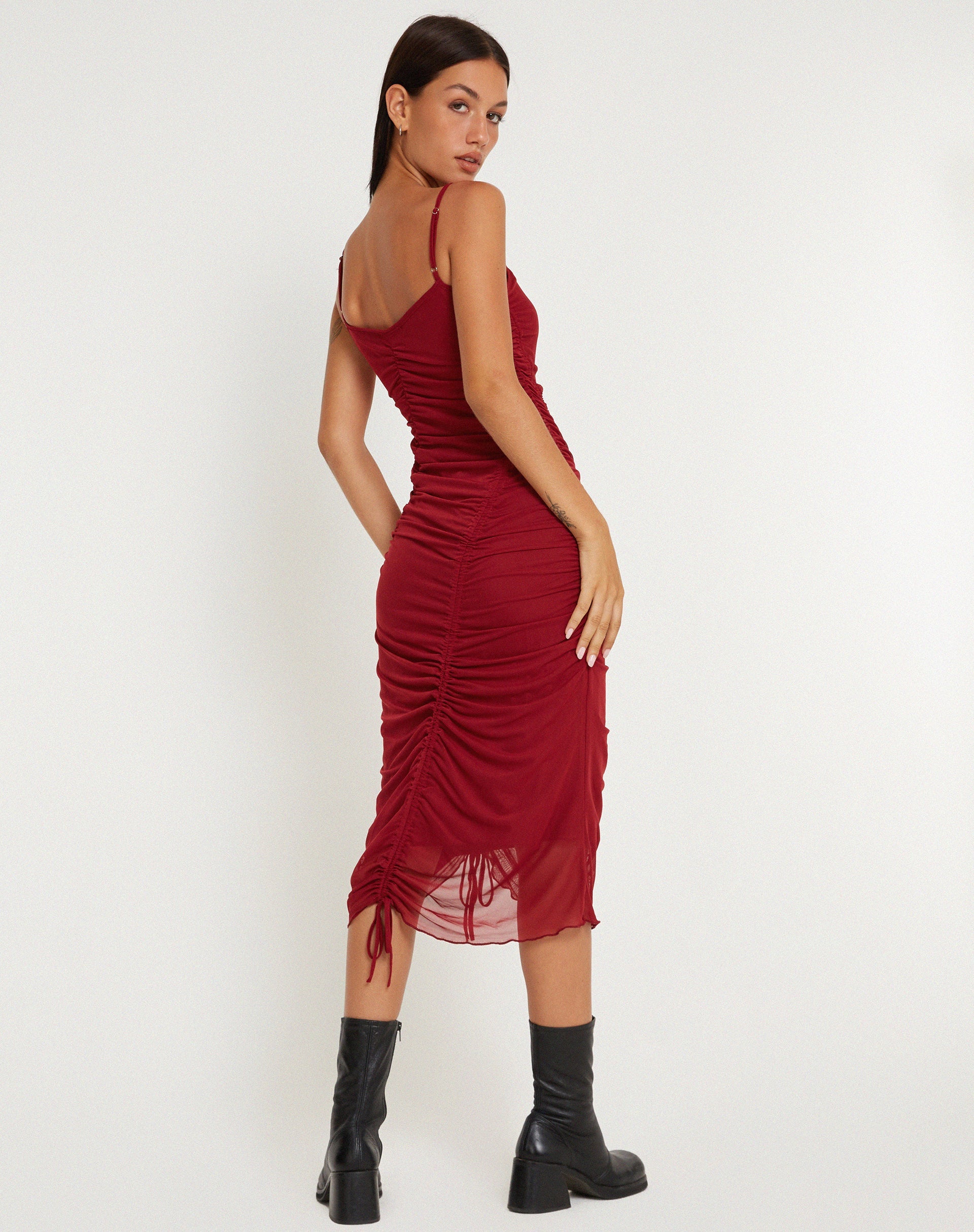 Immagine di Dulcia Midi Dress in Borgogna