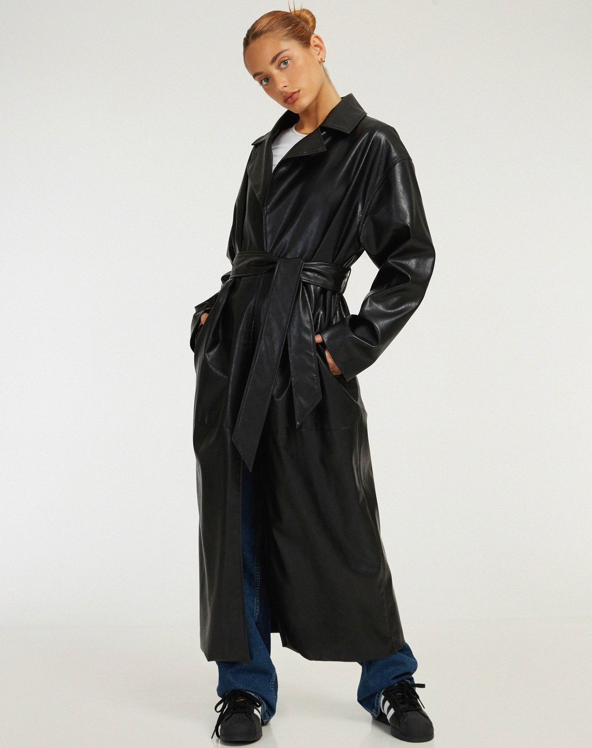 immagine di Ejo Trench Coat in PU Nero