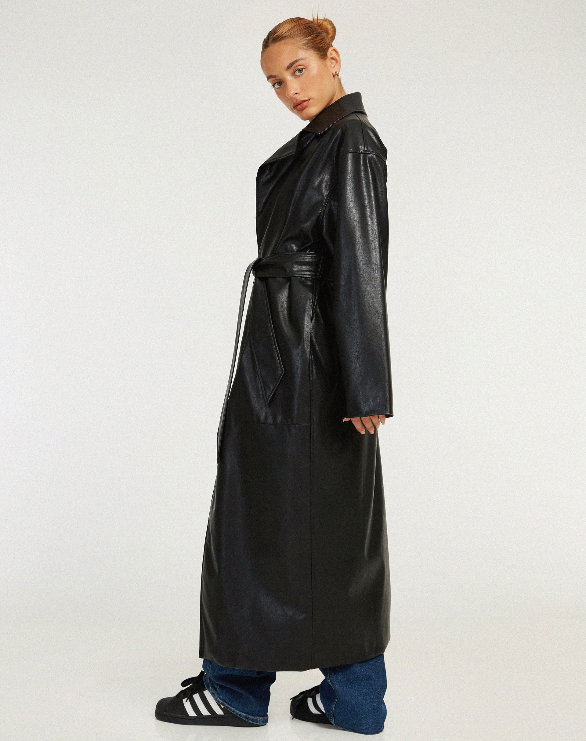 immagine di Ejo Trench Coat in PU Nero